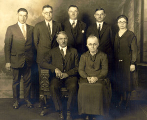 Peter and Elizabeth Farabaugh Family: Gilbert, Urban, Amandus, George, Mary (L to R).